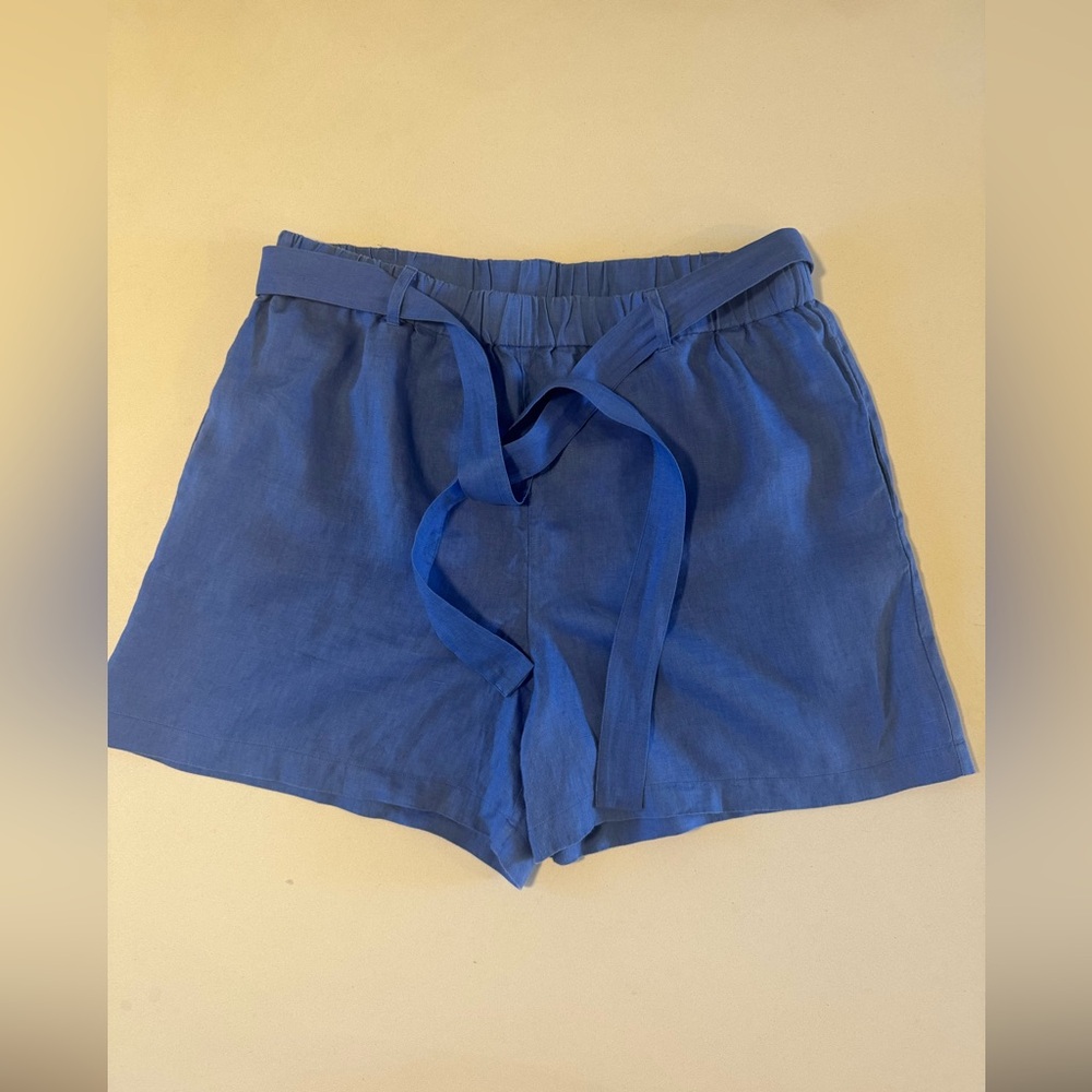 Johnny Was 100% Linen Blue Women's Shorts